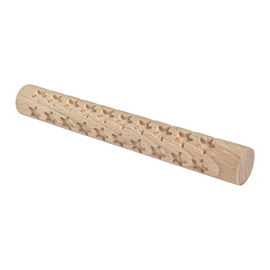Roller de Madera con Textura Estrellas 15cm